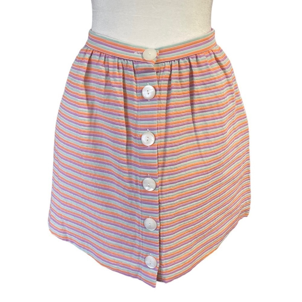 HUTCH Pastel Striped Mini Skirt Button Front size 2